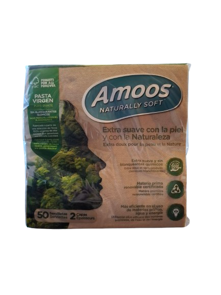 Guardanapo 40x40 Amoos Naturally Soft — serviço à mesa, alta absorção