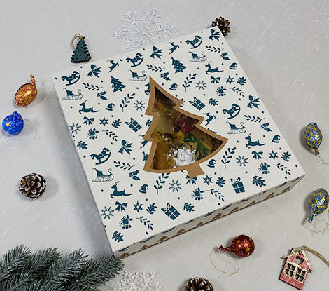 caixa de natal com janela