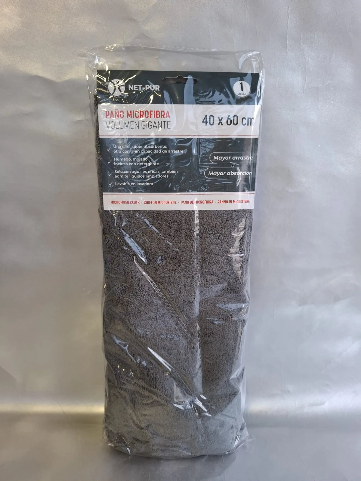 Pack de panos de microfibra 40x60 pretos no saco de plástico