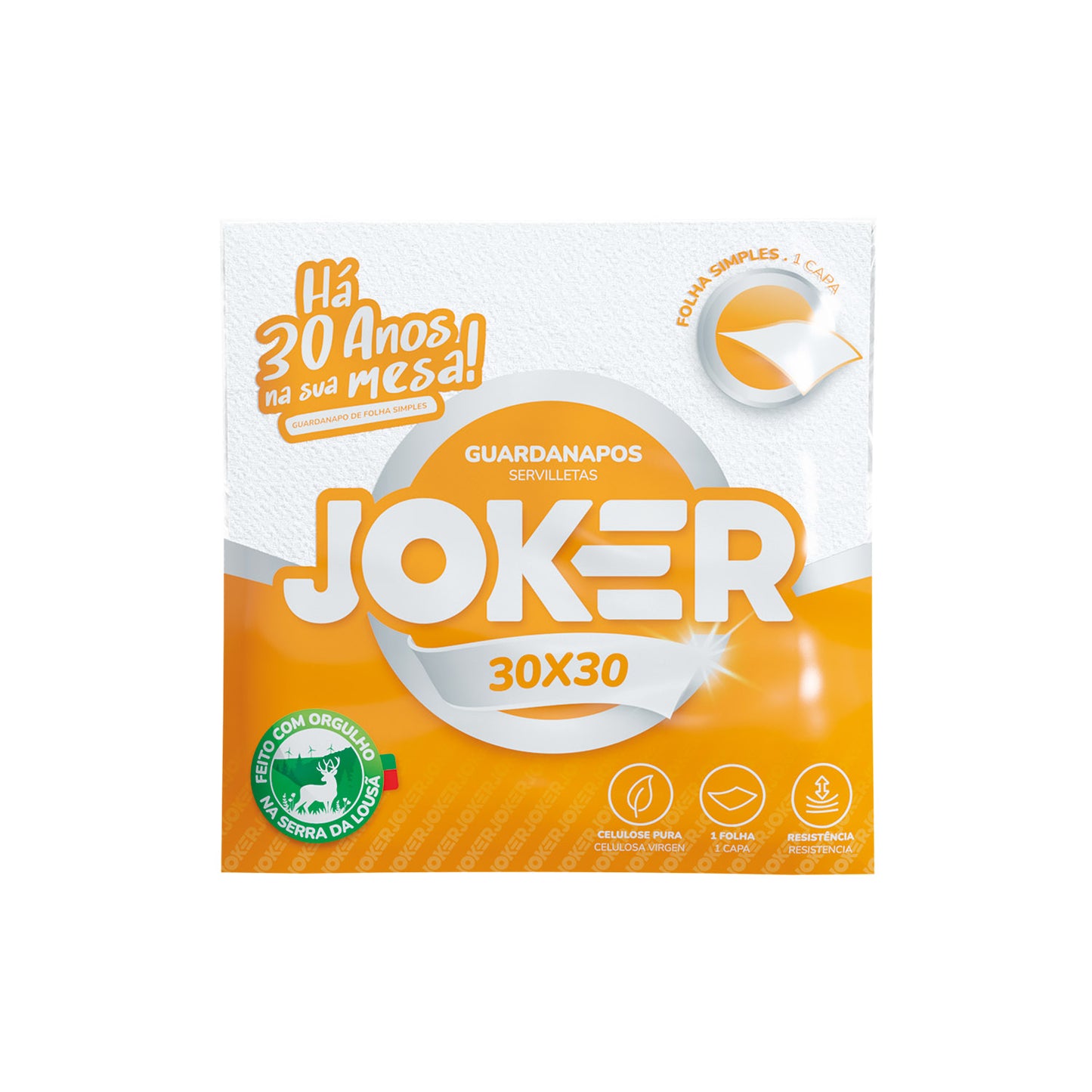 Guardanapo Joker 30x30 1F Detalhe — RAS Embalagens
