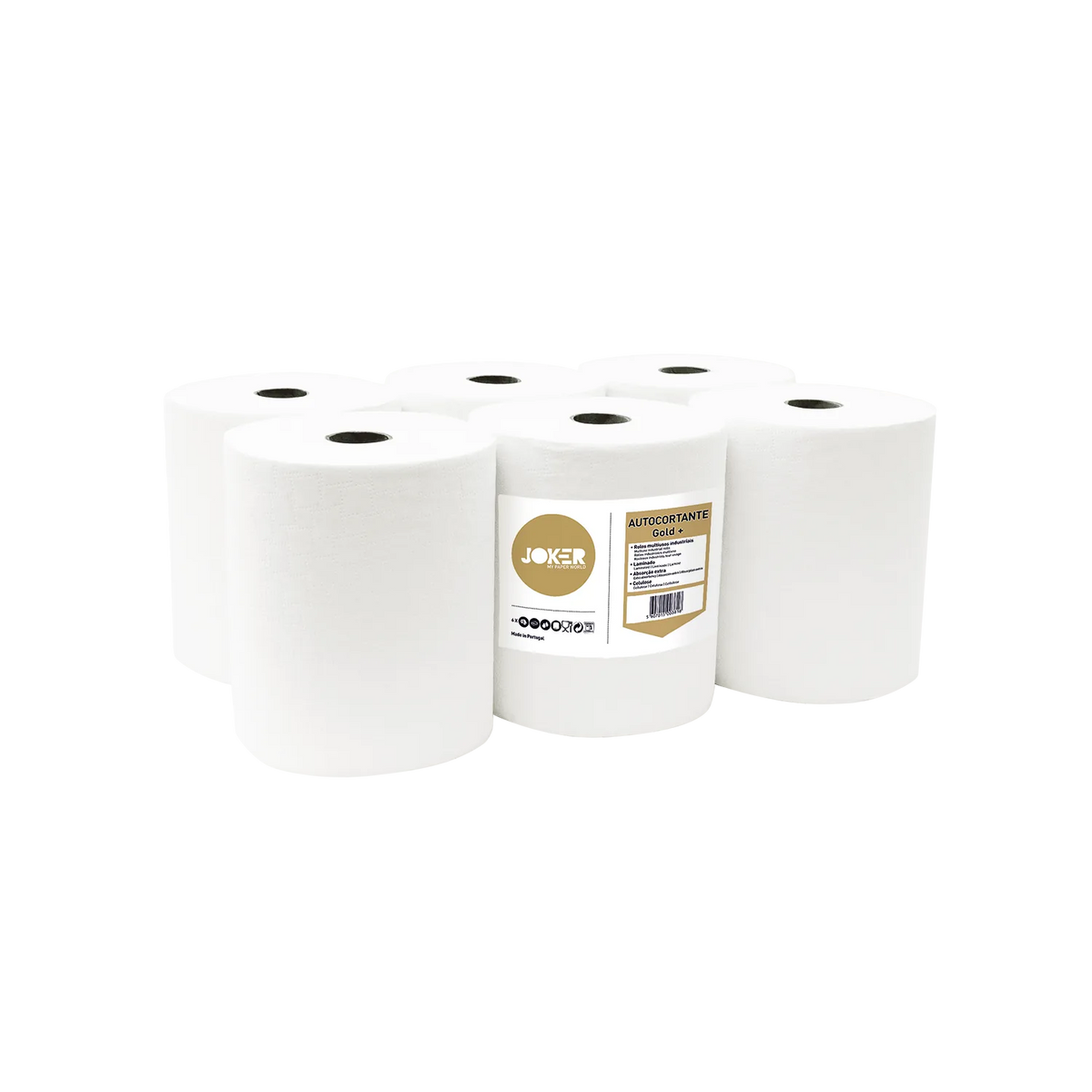 Pack de 6 rolos de toalha de mão autocorte Joker Gold de 2 folhas e 100 m