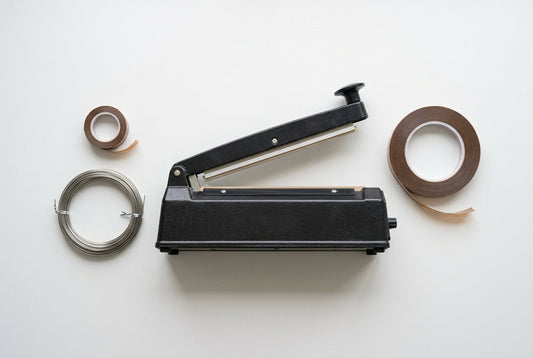 Máquina de selar sacos em inox com teflon e resistências de substituição, equipamento de selagem para uso profissional em restauração e indústria alimentar
