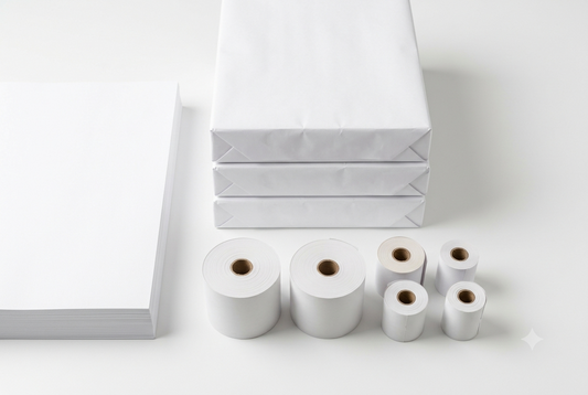 Resmas de papel A4 Navigator, papel A3 Discovery e rolos térmicos para impressora POS, papel de impressão e fotocópia para uso profissional