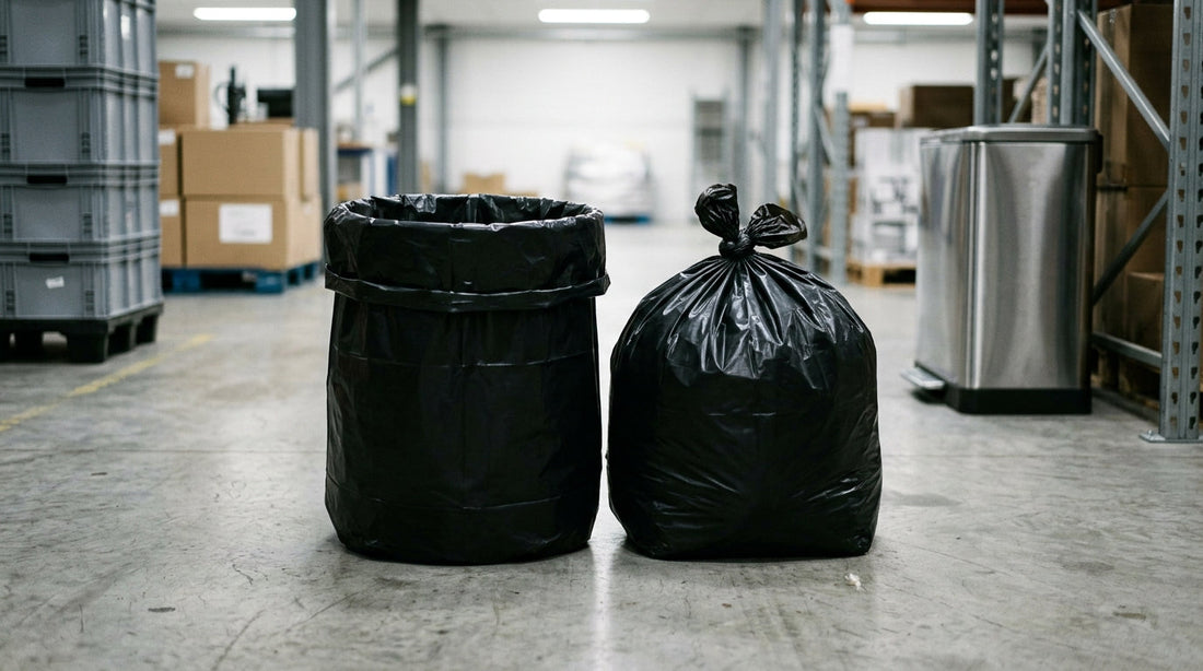 Dois sacos do lixo pretos profissionais de alta resistência para uso industrial e comercial - RAS Embalagens
