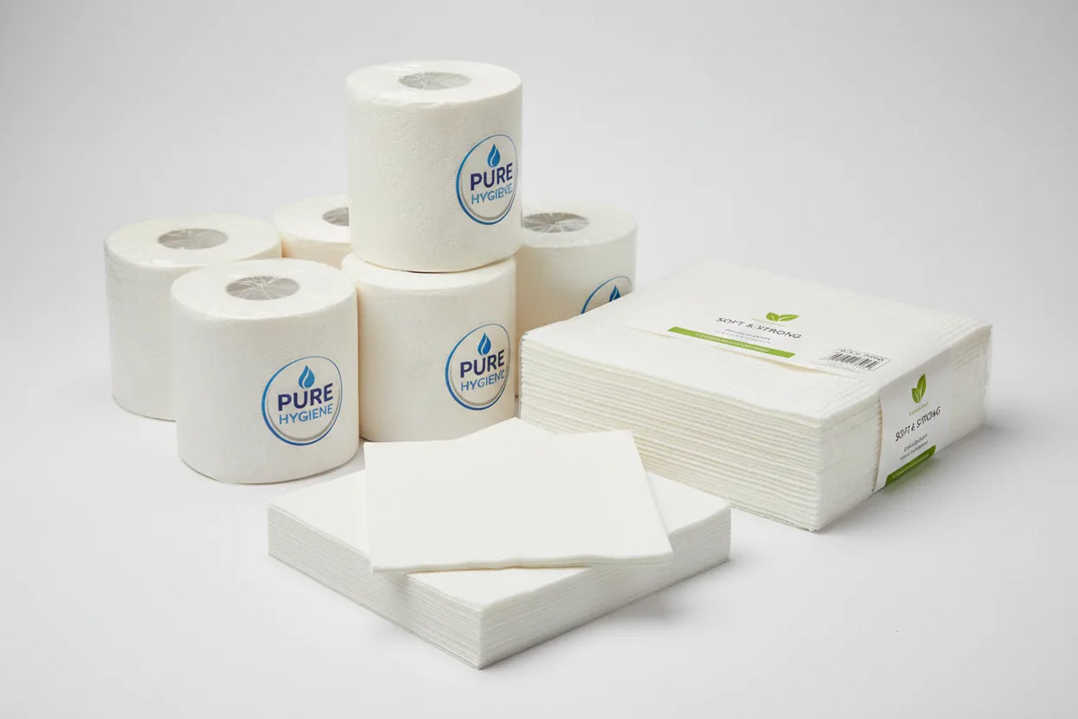 Guardanapos, Papel Higiénico e Toalhas de Mão para Negócios | RAS Embalagens