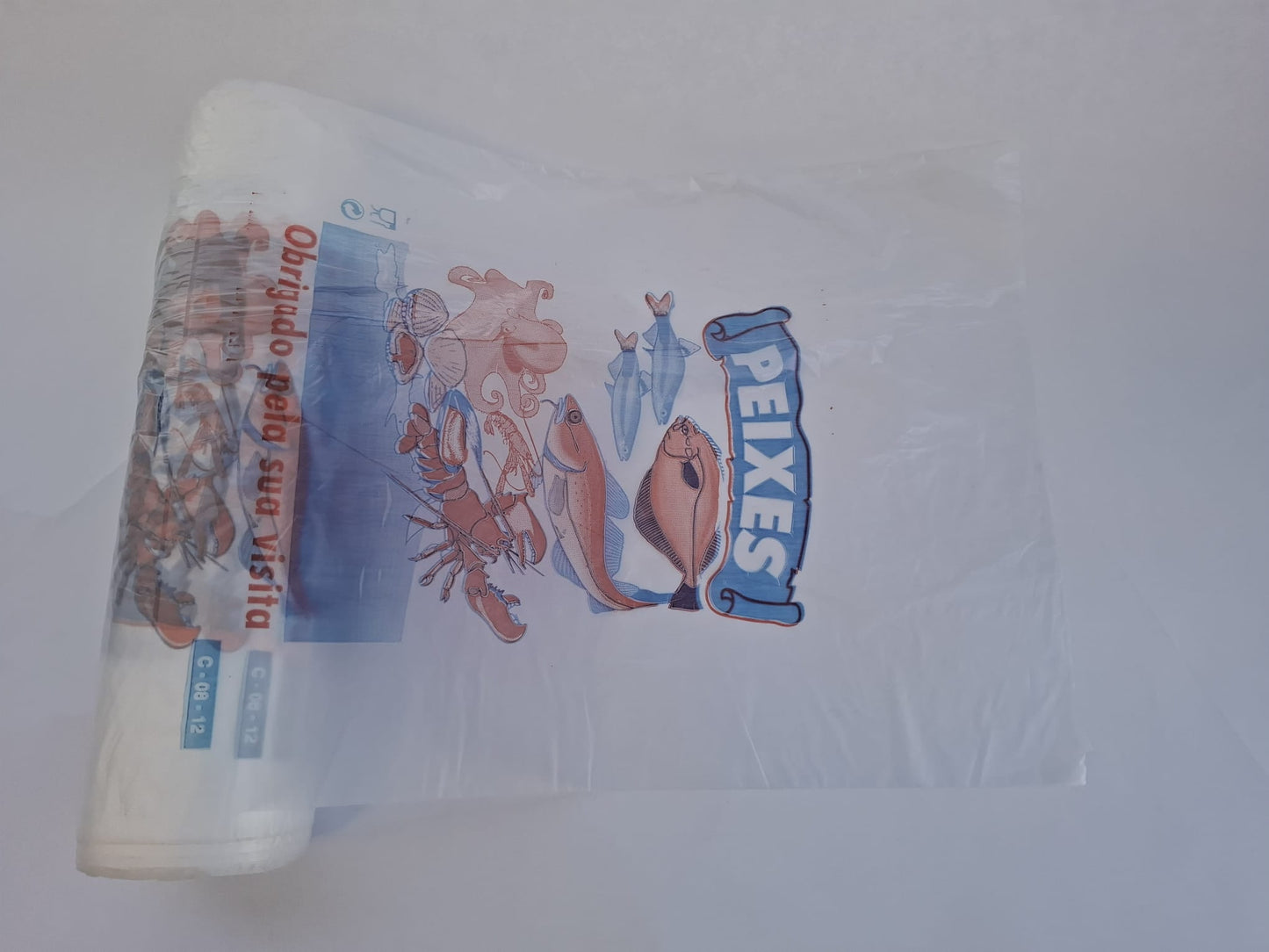 Saco em Rolo PEAD Impresso — Resistência e Higiene para Fruta, Pão e Peixe