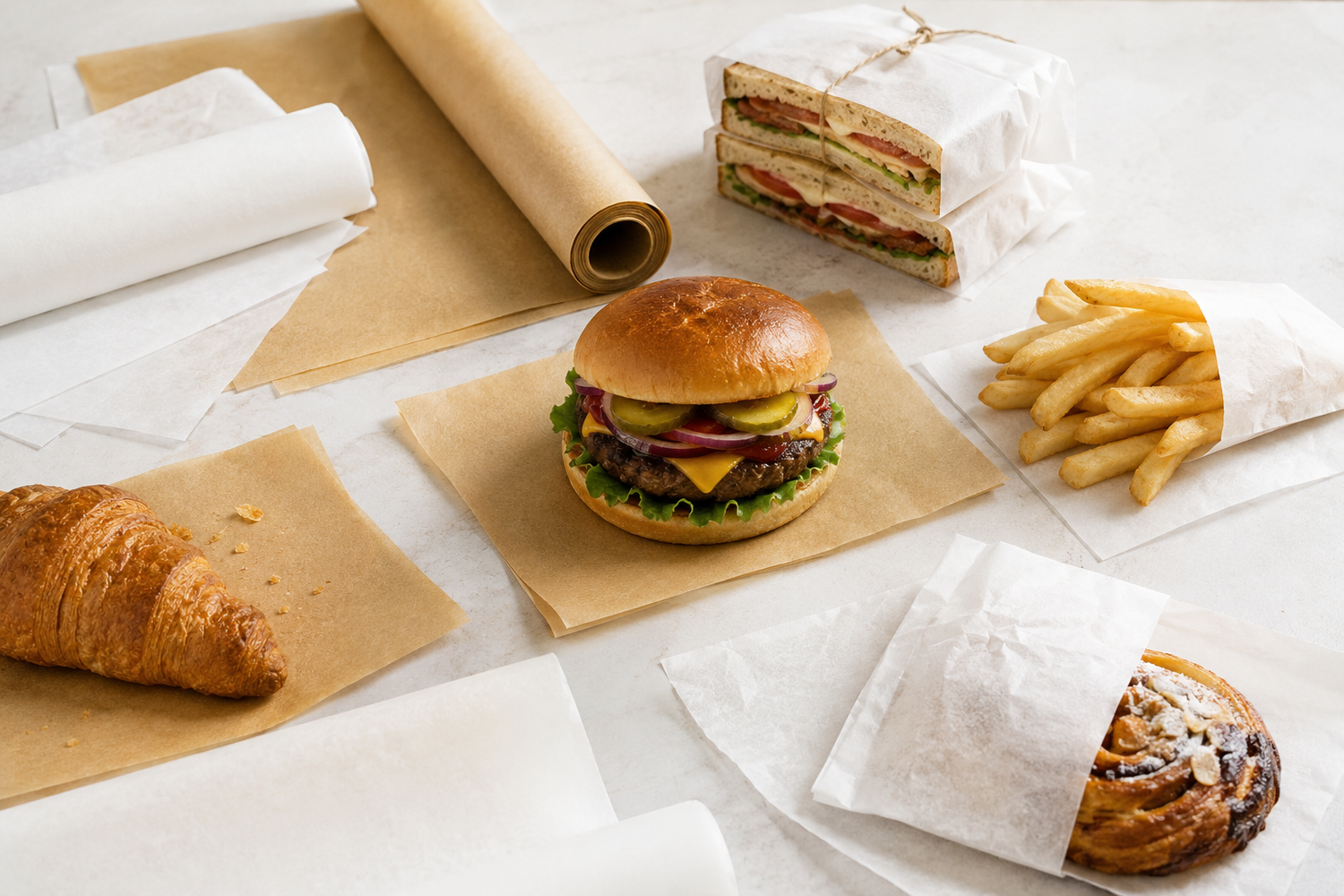 Papel de culinária profissional — papel vegetal Renova, papel multicozeduras e rolo de charcutaria para cozinha profissional