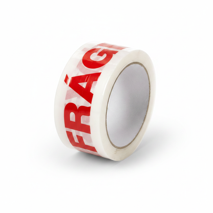 Fita adesiva Frágil — rolo individual 48mm x 60m para sinalização de embalagens