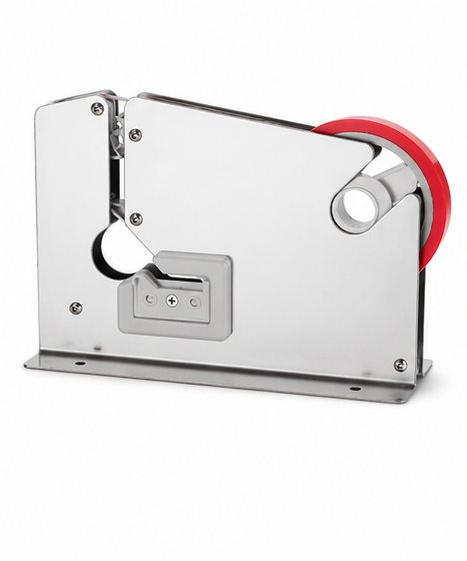 Máquina para fechar sacos em inox com corte integrado, fundo branco — RAS Embalagens