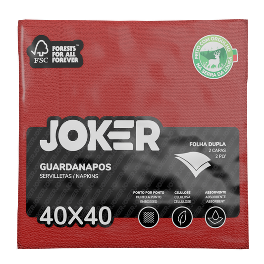 Guardanapo Joker 40x40 PP Vermelho