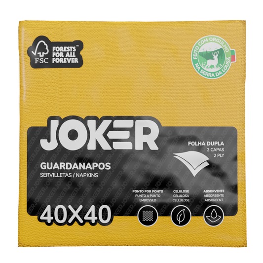 Guardanapo Joker 40x40 PP Amarelo