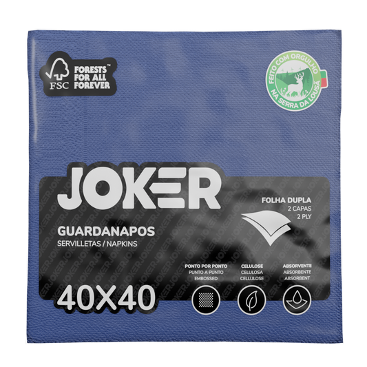 Guardanapo Joker 40x40 PP Azul