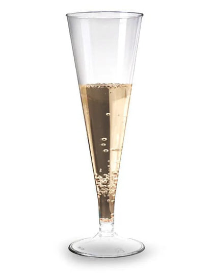 Copo flute de plástico de 110ml com espumante — RAS Embalagens