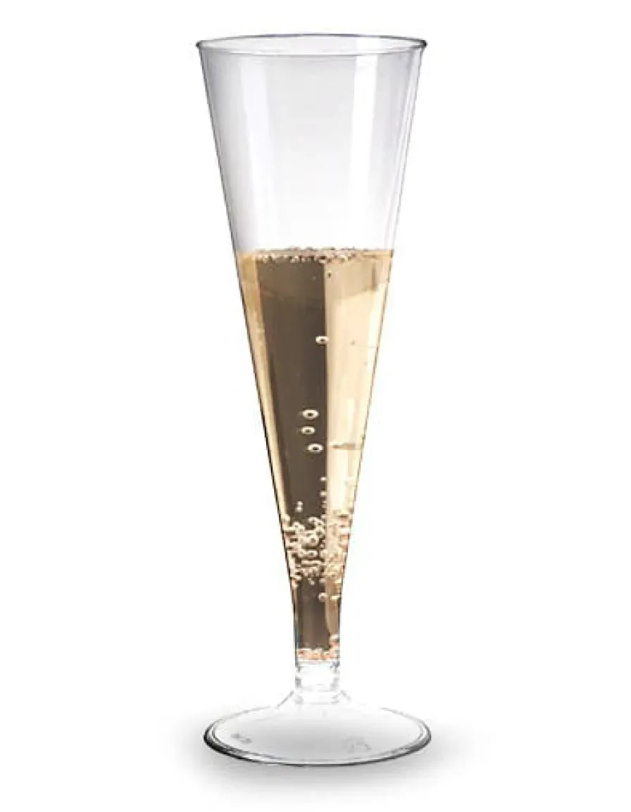 Copo flute de plástico de 110ml com espumante — RAS Embalagens