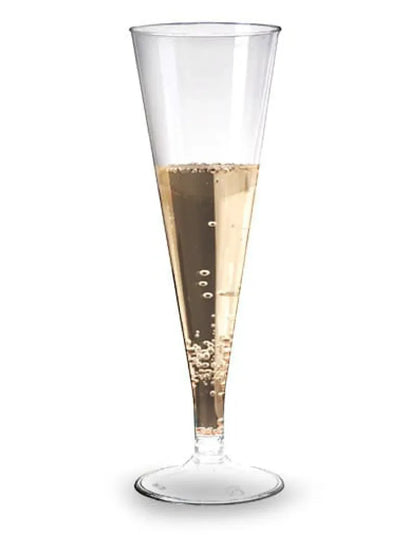 Copo flute de plástico de 110ml com espumante — RAS Embalagens