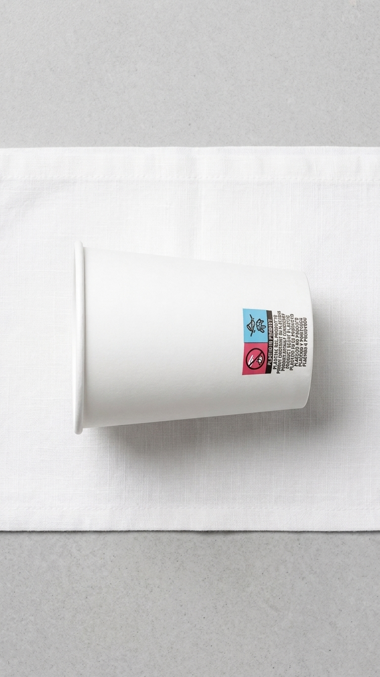 Copo de papel branco de 200ml, plano de detalhe