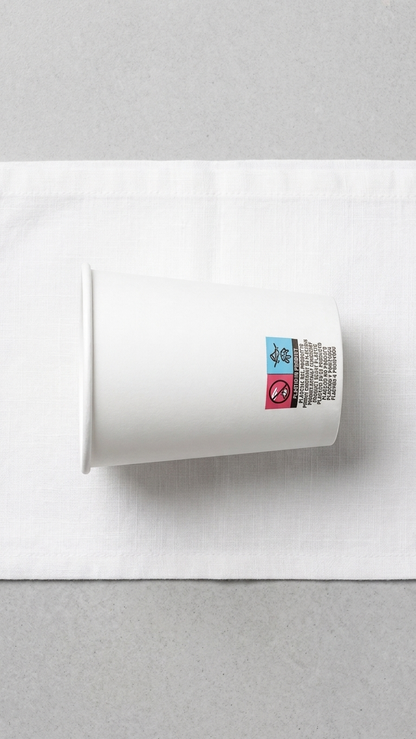 Copo de papel branco de 200ml, plano de detalhe