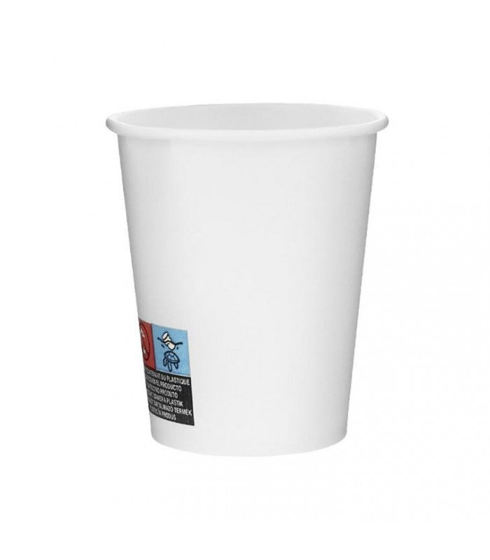 Copo de papel de 240ml para bebidas quentes e frias em fundo branco — RAS Embalagens
