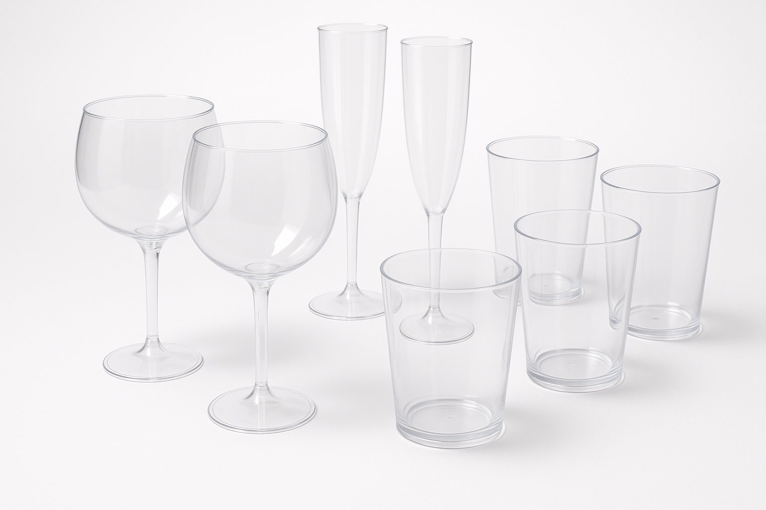 copos de gin copos de flute e copos de caipirinha de plastico