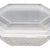 Embalagem hexagonal transparente com tampa, em fundo branco