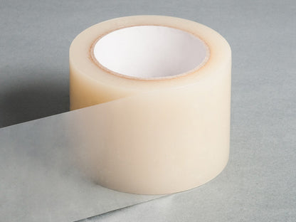 Rolo de fita adesiva transparente de tom creme, 80 mm, para reparação de estufas — RAS Embalagens