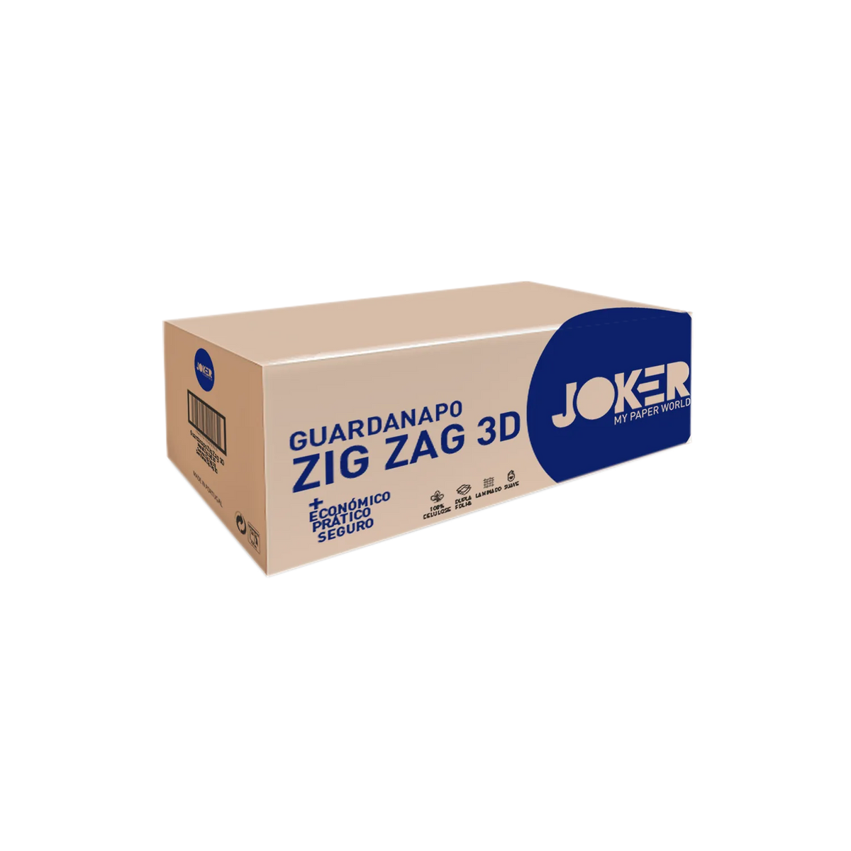 Caixa de cartão de guardanapos Zig Zag Joker 3D de folha dupla