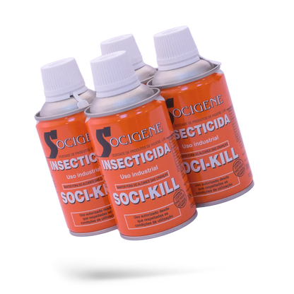 Pack de 4 recargas de inseticida Soci-Kill em aerossol para dispensador automático