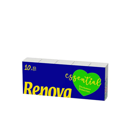 Pack de 10 pacotes de lenços de bolso Renova Essential