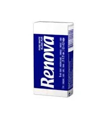 Pacote individual de lenços de bolso Renova em azul e branco