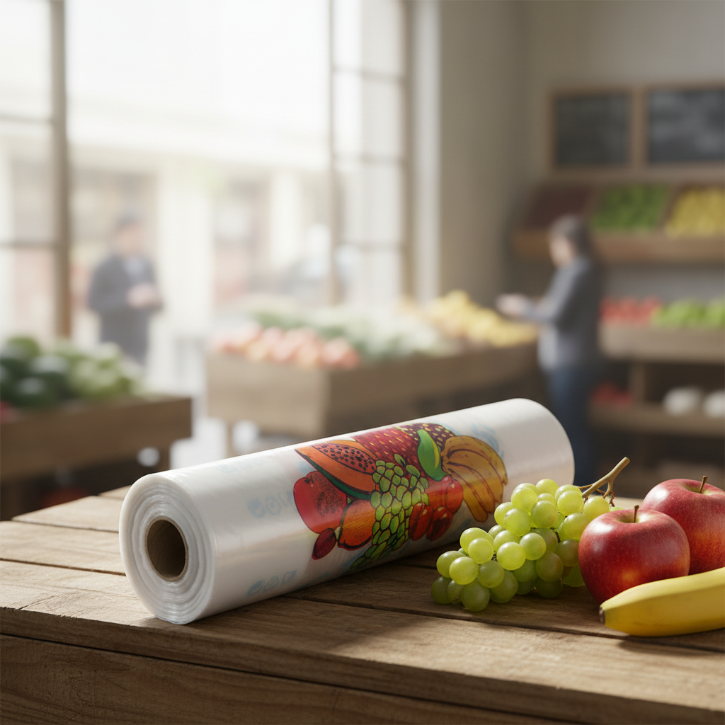 Lifestyle Saco em Rolo PEAD — Mercado de Frutas