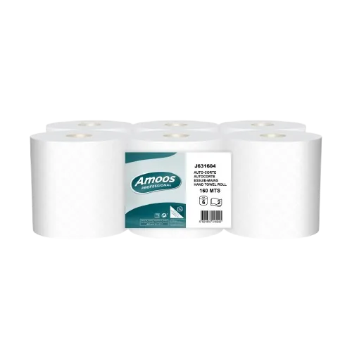 Pack de 6 rolos de papel autocorte Amoos Professional com etiqueta
