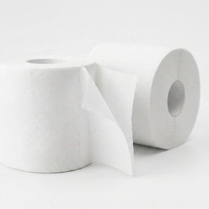 Detalhe de rolos de papel higiénico Amoos Essential de 2 folhas — RAS Embalagens