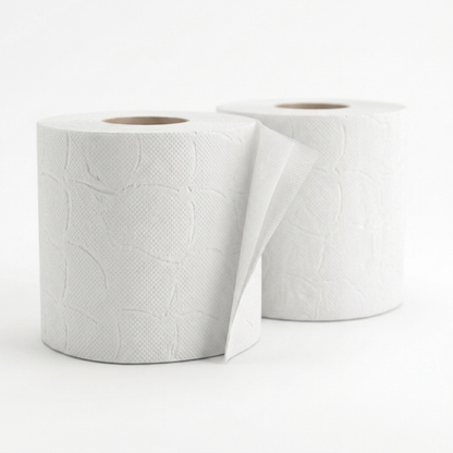 Detalhe de rolos de papel higiénico Estrela Comfort de 2 folhas — RAS Embalagens