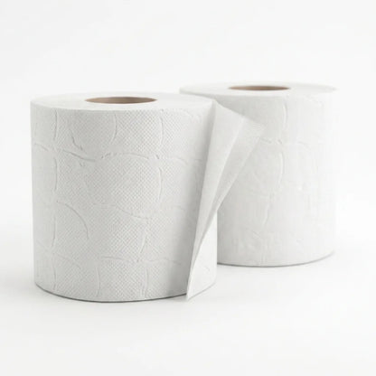 Detalhe de rolos de papel higiénico Estrela Comfort de 2 folhas — RAS Embalagens