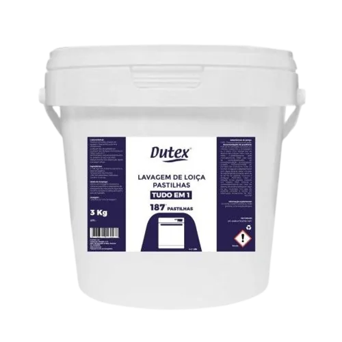 Balde de pastilhas Dutex tudo em 1 para máquina de louça, 3 kg com 187 pastilhas