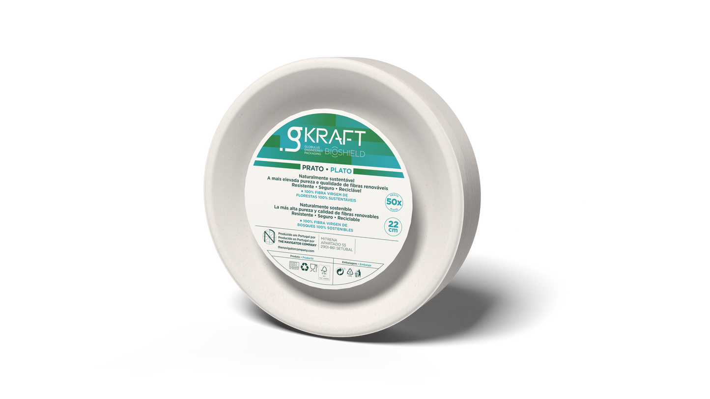 Conjunto Prato Papel gKRAFT 220mm — RAS Embalagens