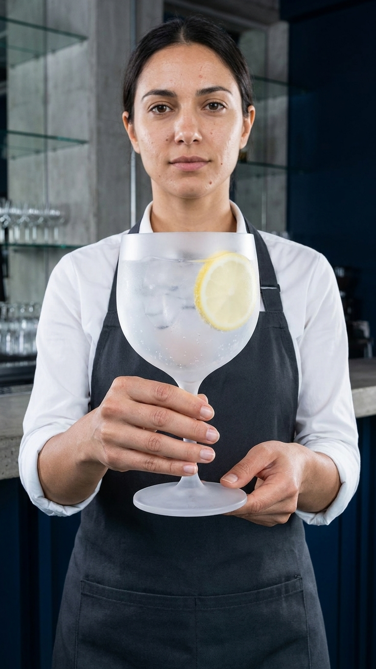 Copo Gin PP 600ml cheio em fundo branco — RAS Embalagens