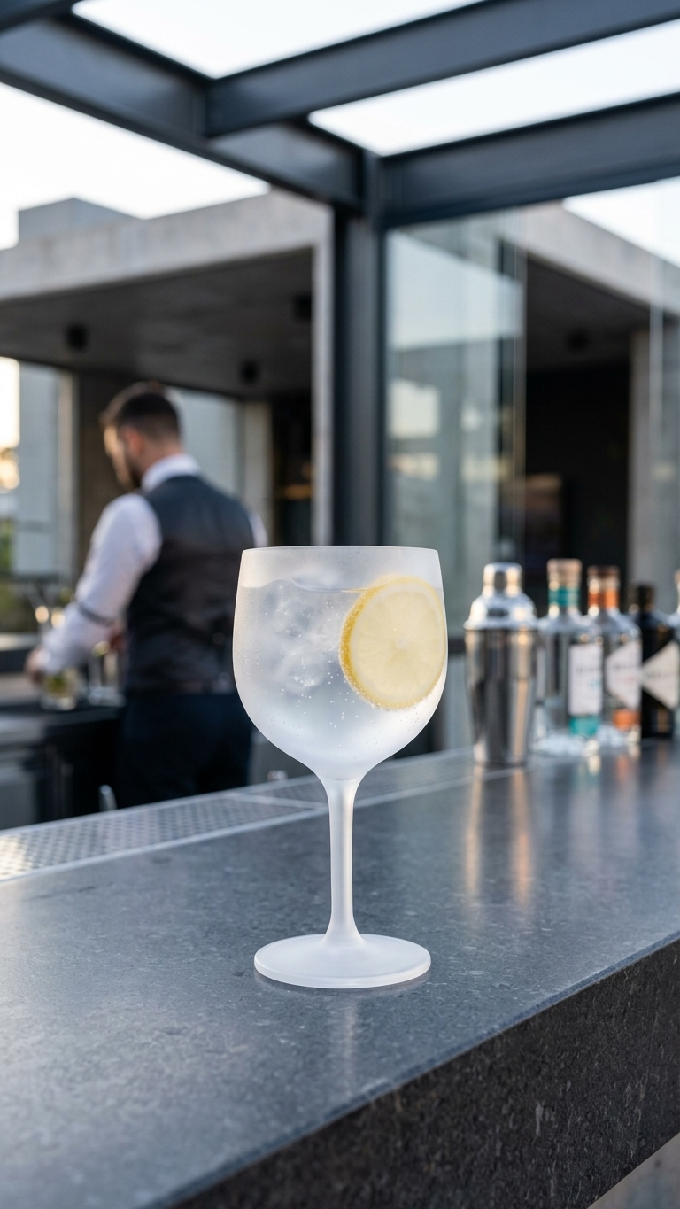 Copo Gin PP 600ml reutilizável segurado na mão — RAS Embalagens