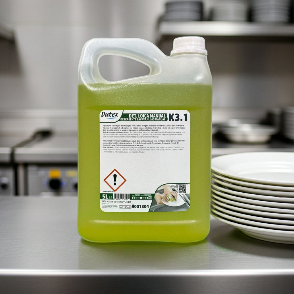 Detergente líquido loiça manual K3.1 5L para uso profissional — RAS Embalagens