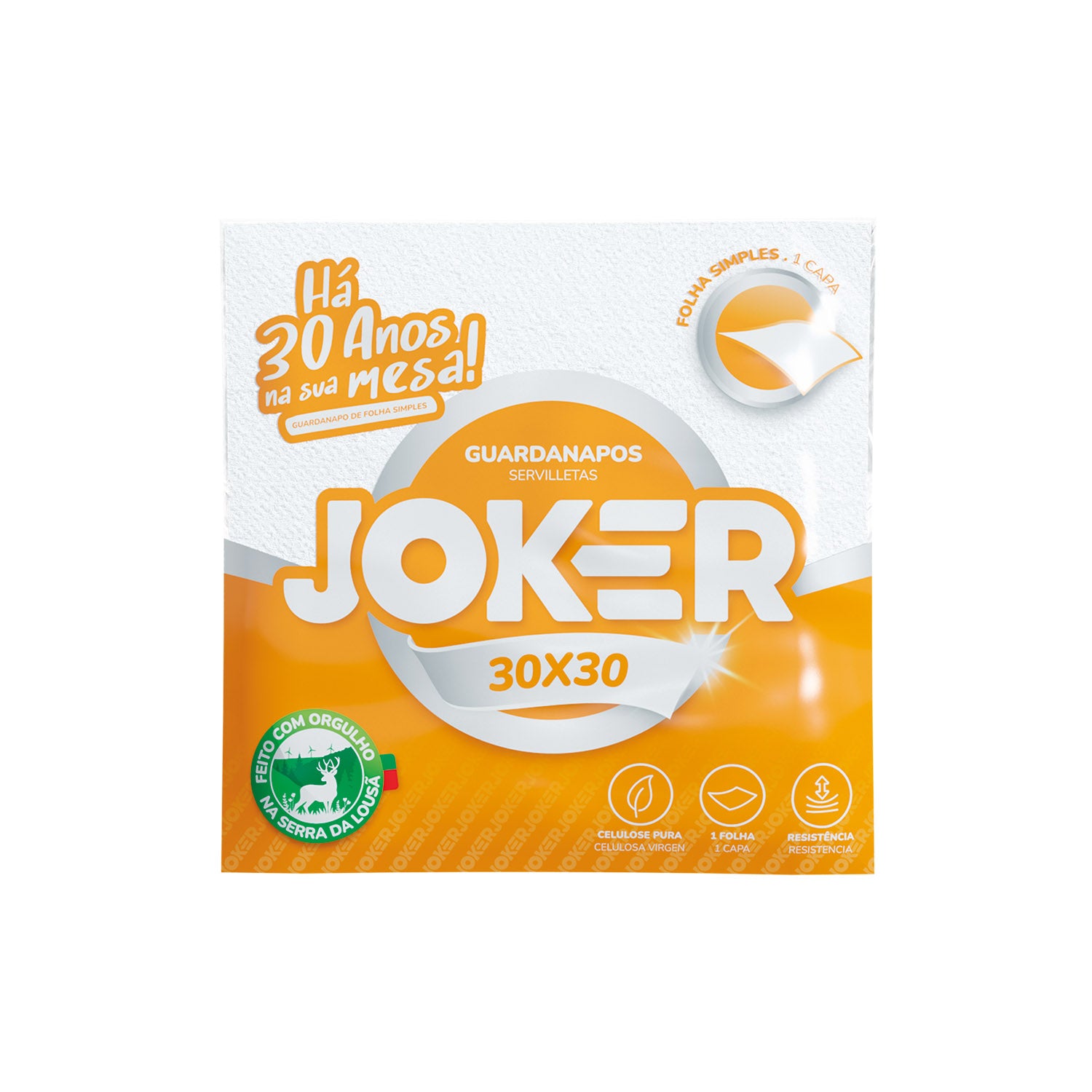 Guardanapo Joker 30x30 1F Detalhe — RAS Embalagens