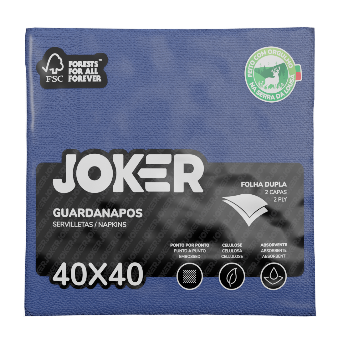 Guardanapo Joker 40x40 PPP Azul — RAS Embalagens