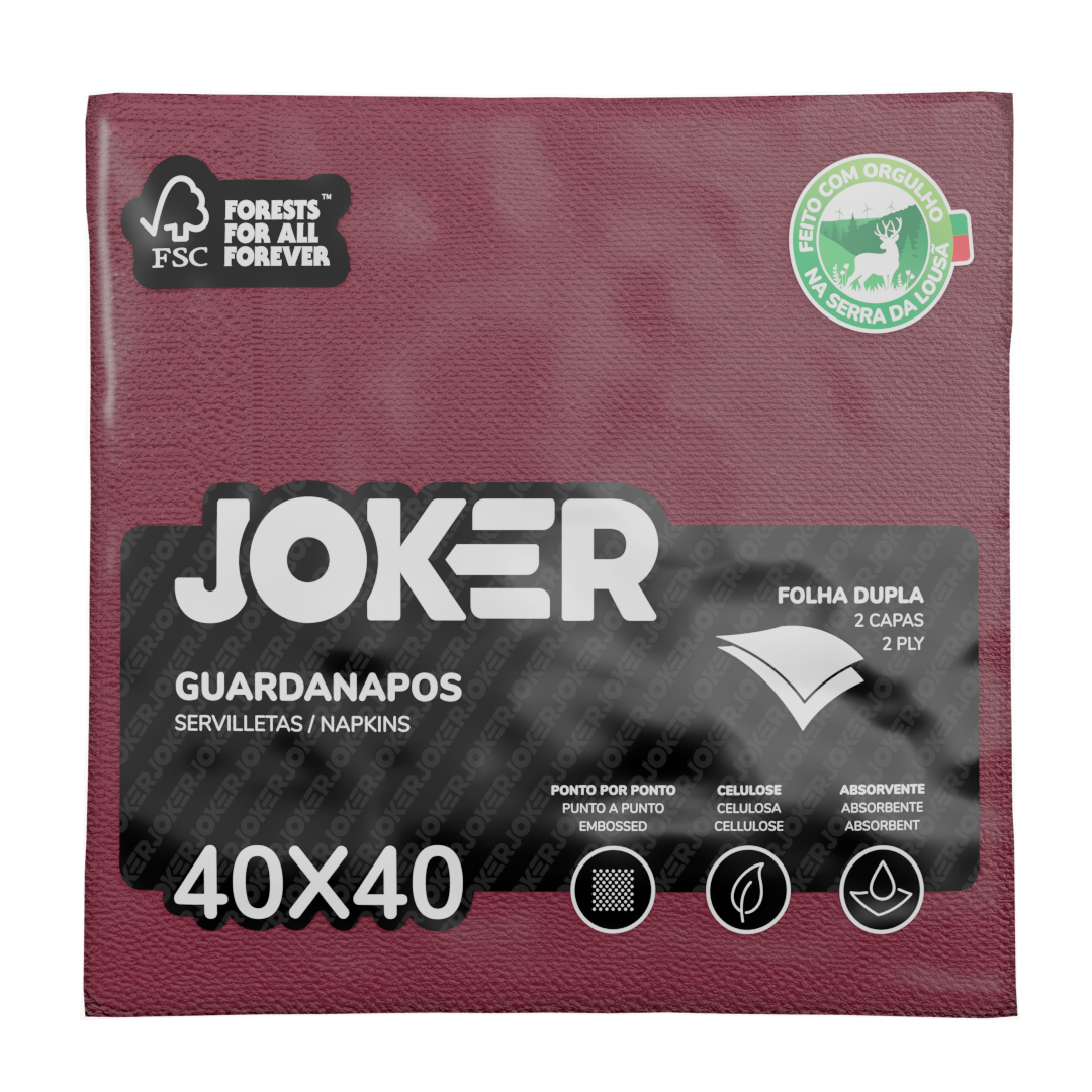 Guardanapo Joker 40x40 PPP Bordeaux — RAS Embalagens