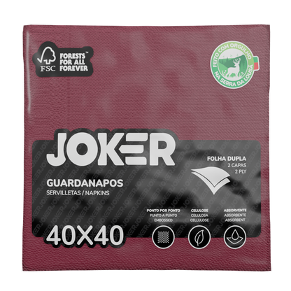 Guardanapo Joker 40x40 PPP Bordeaux — RAS Embalagens