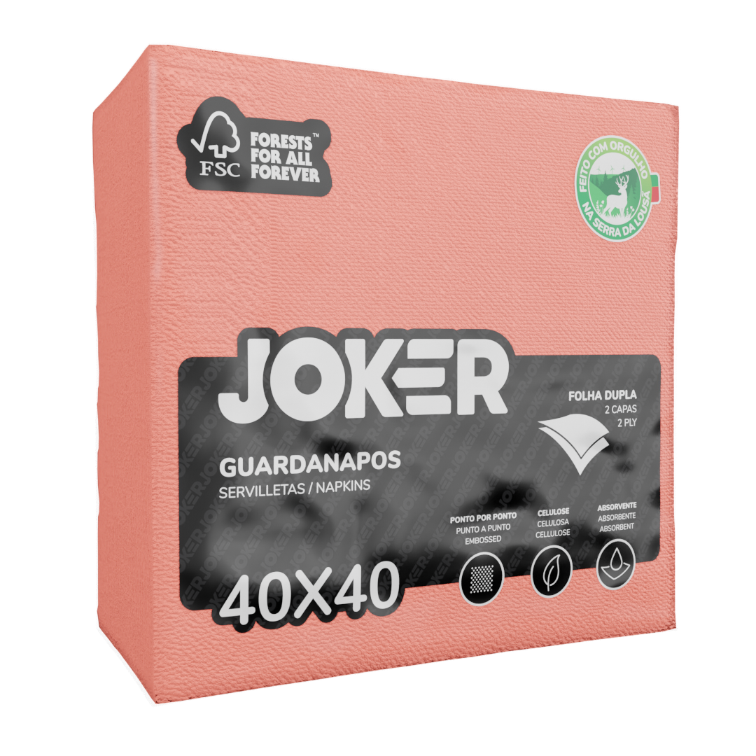 Guardanapo Joker 40x40 PPP Salmao — RAS Embalagens