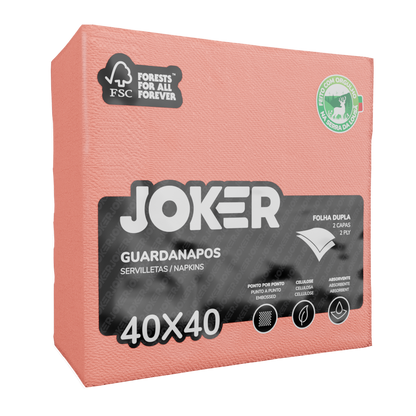 Guardanapo Joker 40x40 PPP Salmao — RAS Embalagens