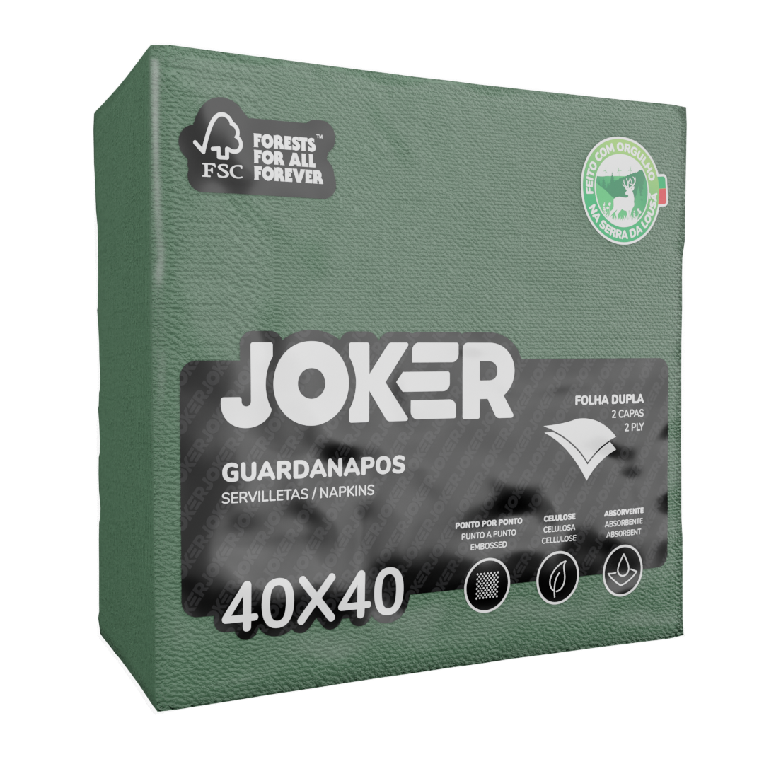 Guardanapo Joker 40x40 PPP Verde — RAS Embalagens