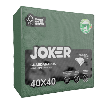 Guardanapo Joker 40x40 PPP Verde — RAS Embalagens