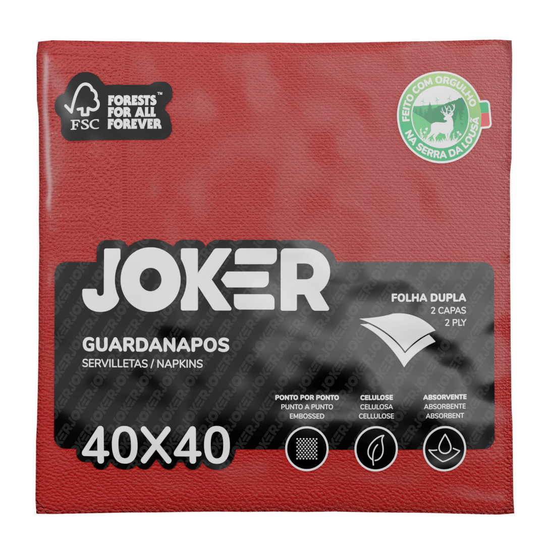 Guardanapo Joker 40x40 PPP Vermelho — RAS Embalagens