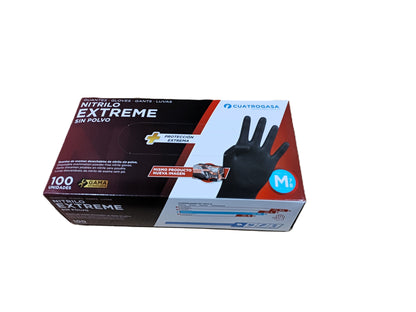 Luva Nitrilo Extreme Plus Preta Tamanho M — RAS Embalagens