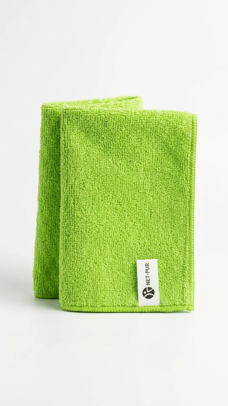 Pano Microfibra Multiusos 30x40 verde — detalhe do pano — RAS Embalagens